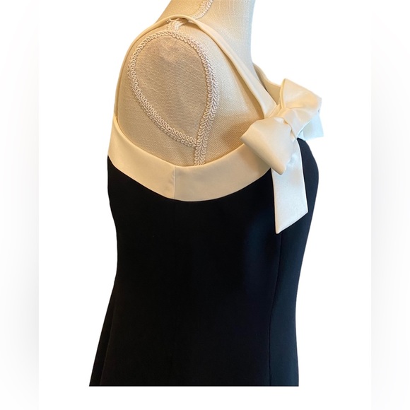 Talbots Black and White one shoulder Shift lined dress size M NWT - Picture 5 of 7